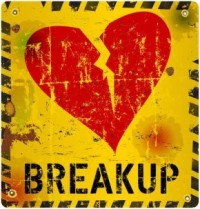 breakup warning sign, Love concept, vector illustration